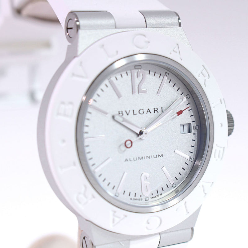 【未使用】 BVLGARI ブルガリ BB40AT アルミニウム 世界1000本限定 自動巻き ホワイト ラバー 1314