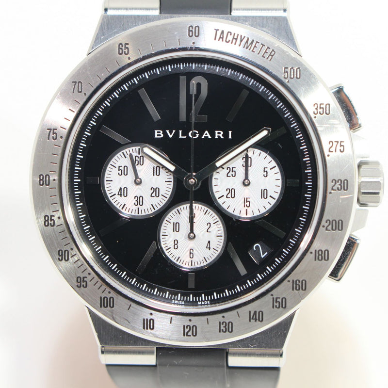 【中古】BVLGARI ブルガリ DG41BSVDCHTA  ディアゴノ ベロチッシモ 41mm クロノグラフ メンズ 腕時計 1330