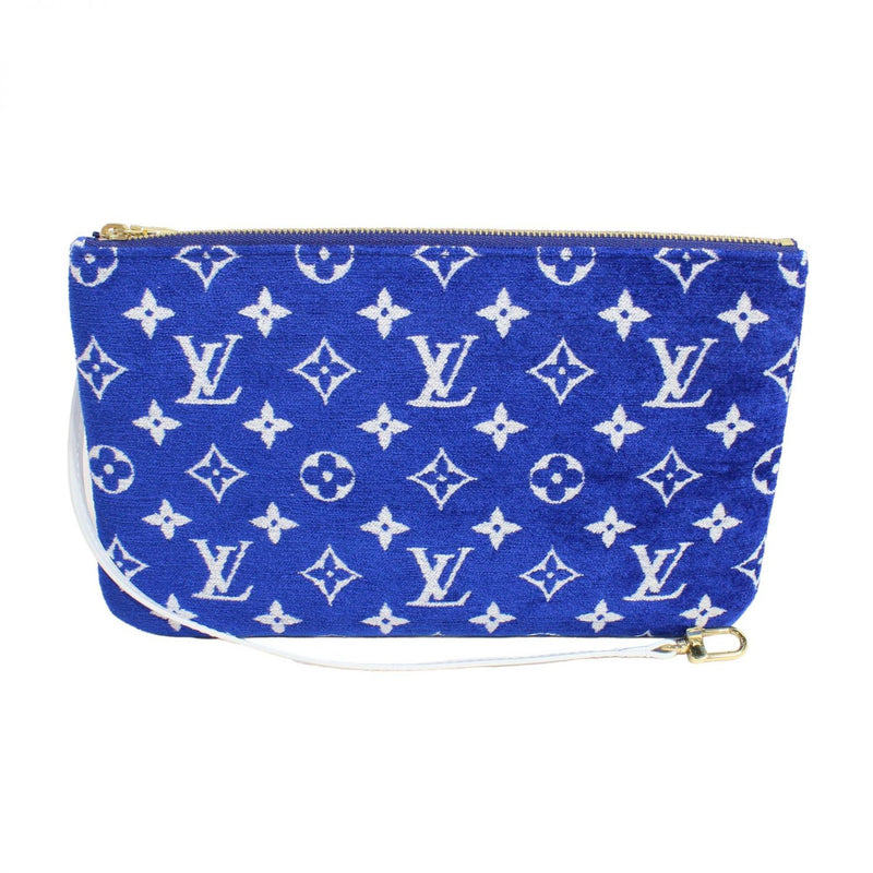 【中古】 LOUIS VUITTON ルイ・ヴィトン M46220  ネヴァーフルMM モノグラムジャガード ベルベット ブルー コレクション レディース 1334