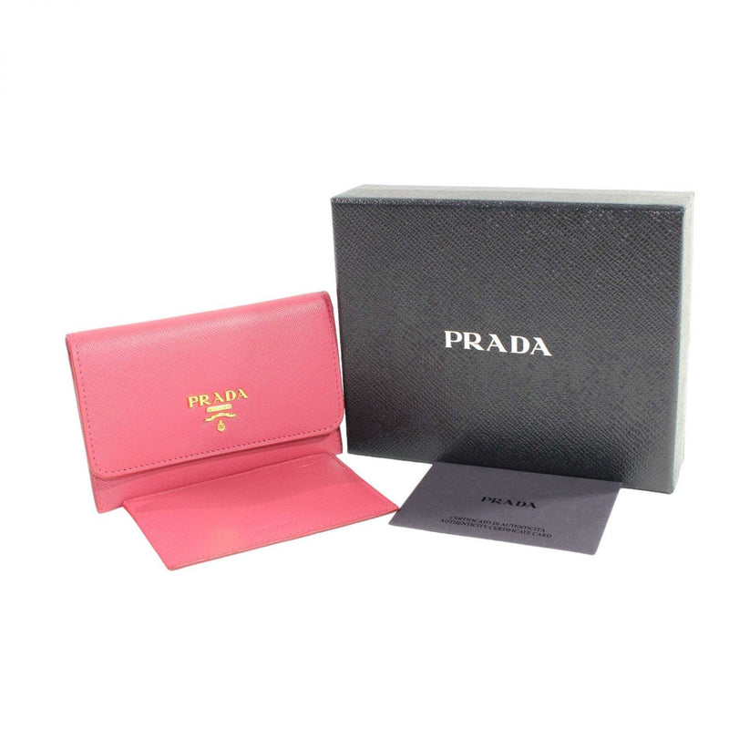 【中古】 PRADA プラダ  定期入れ・パスケース 1M1362 カードケース ピンク サフィアーノ  1348