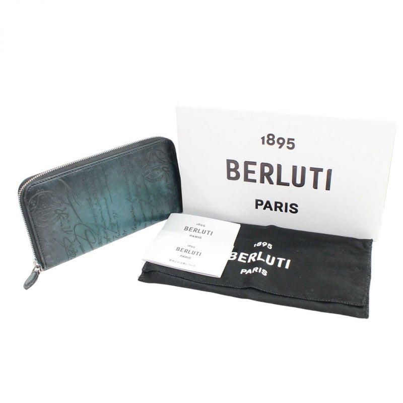 【中古】 Berluti ベルルッティ  メンズ財布   イタウバ カリグラフィ ラウンドファスナー長財布 (小銭入れあり)  ネオ スクリットレザー 1350