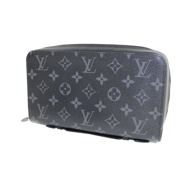 【中古】 LOUIS VUITTON ルイ・ヴィトン  クラッチバッグ M61698 ジッピー XL モノグラムエクリプス 黒 グレー メンズ  長財布  1352