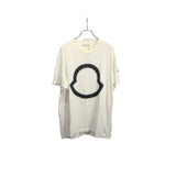 【中古】Moncler モンクレール ロゴ スタッズ 半袖Tシャツ クリーム 0047