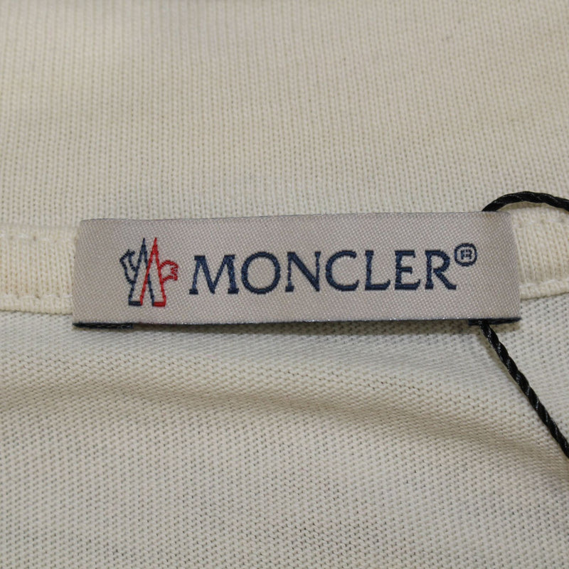 【中古】Moncler モンクレール ロゴ スタッズ 半袖Tシャツ クリーム 0047