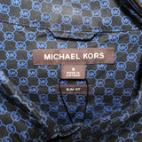 【中古】Michael Kors マイケル コース 長袖 総柄 シャツ ネイビー 050