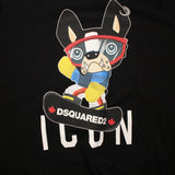 【中古】DSQUARED2 ディースクエアード ICONビルドッグプリント Tシャツ ブラック 052