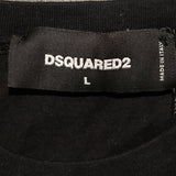 【中古】DSQUARED2 ディースクエアード ICONビルドッグプリント Tシャツ ブラック 052