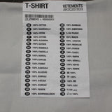 【中古】VETEMENTS ヴェトモン 20AW オーバーサイズ Tシャツ  ロゴプリント ホワイト XSサイズ 087