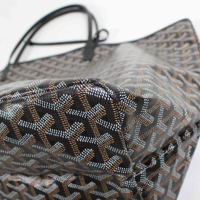 【中古】 GOYARD ゴヤール  トートバッグ   サンルイGM 黒 PVC コーティングキャンバス 男女兼用 ポーチ無し 1359