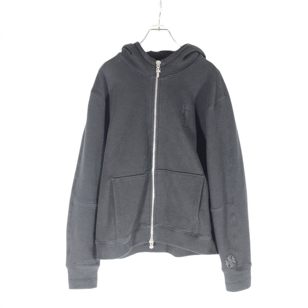 【中古】 CHROME HEARTS クロムハーツ GRP Y NOT Zip Up Hoodie ワイノット ジップアップパーカー ブラック  Mサイズ  1363