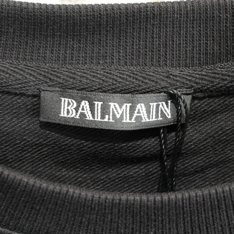 【中古】BALMAIN バルマン エンボスロゴ スウェット ブラック 095