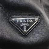 【中古】 PRADA プラダ  2way・3wayバッグ   ハンドバッグ ブラック カーフ 三角プレート ショルダーバッグ ストラップ 1371