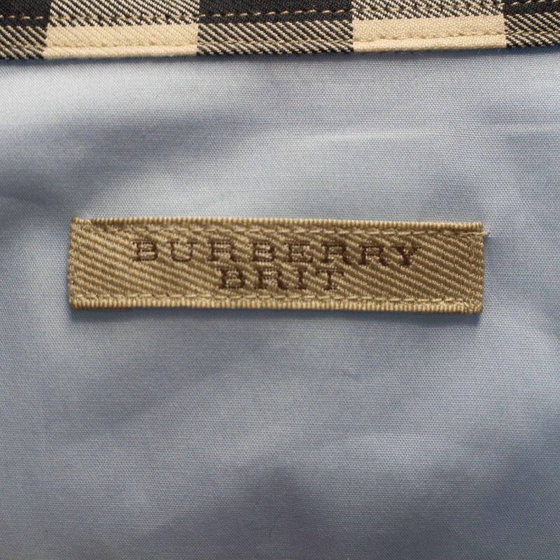 【中古】 BURBERRY バーバリー  ロゴ刺繍 長袖シャツ ライトブルー 102