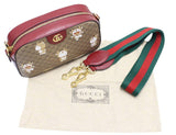 【中古】 GUCCI グッチ × ドラえもん ショルダーバッグ 574886 ミニGGスプリーム 牛ドラ ボルドー ベージュ 1380