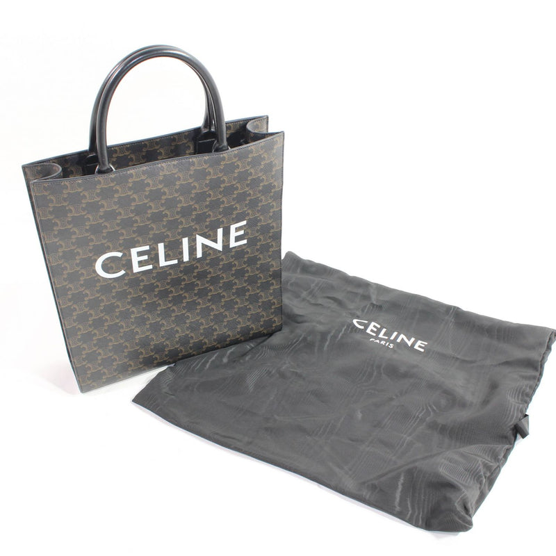 【中古】 CELINE セリーヌ  トートバッグ トリオンフ  ミディアムバーテイカル カバ PVC×レザー 2WAY 278