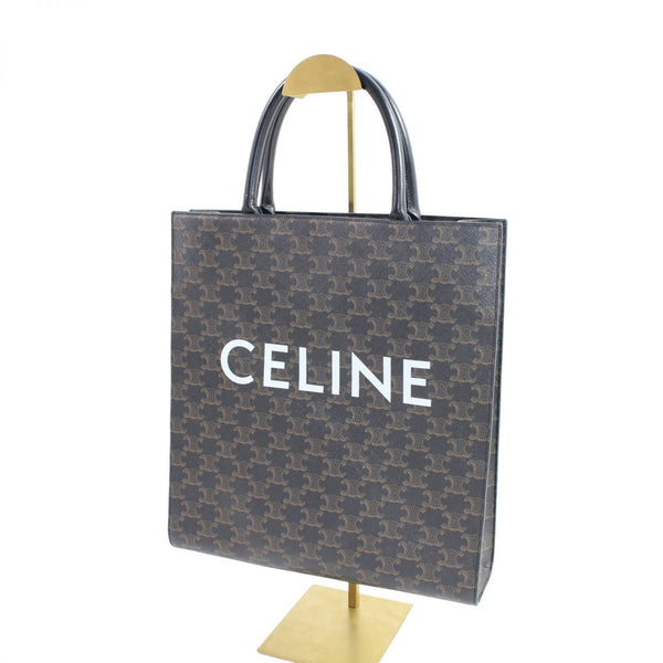 【中古】 CELINE セリーヌ  トートバッグ トリオンフ  ミディアムバーテイカル カバ PVC×レザー 2WAY 278