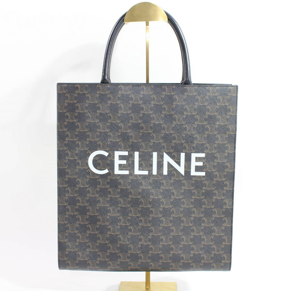 【中古】 CELINE セリーヌ  トートバッグ トリオンフ  ミディアムバーテイカル カバ PVC×レザー 2WAY 278