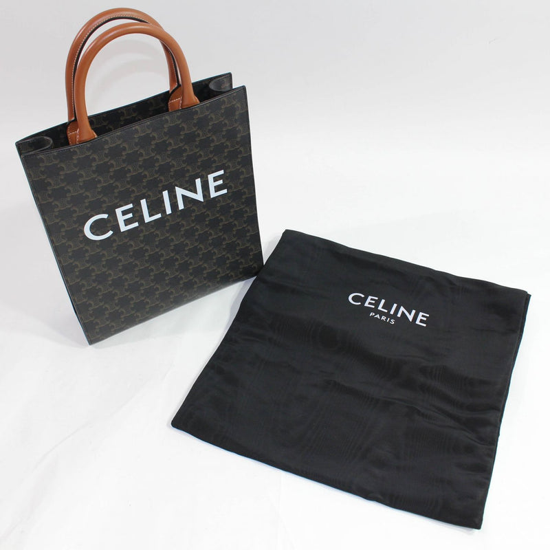 [Pre-owned] Celine shoulder bag, messenger bag, trionf, vertical cover, PVC and leather, handbag 280