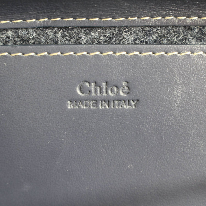 [Pre-owned] Chloe Chloe shoulder bag, messenger bag, utday mini felt and leather tote bag, navy 286