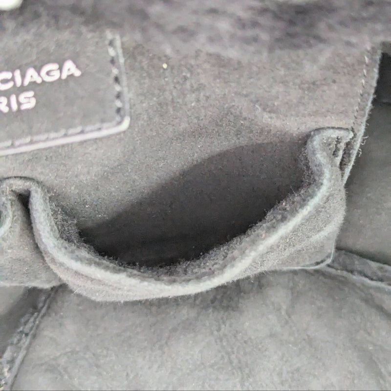 【中古】 BALENCIAGA バレンシアガ  ザ・ペーパー ムートン トートバッグ ブラック 316