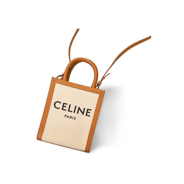 【中古】 CELINE セリーヌ  ショルダーバッグ・メッセンジャーバッグ   ミニパーティカル　カバ　キャンパス　カーフ　 336 EF