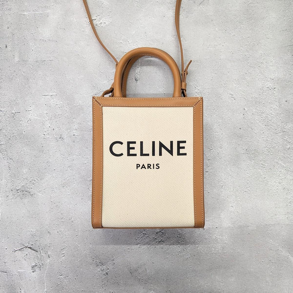 【中古】 CELINE セリーヌ  ショルダーバッグ・メッセンジャーバッグ   ミニパーティカル　カバ　キャンパス　カーフ　 336 EF