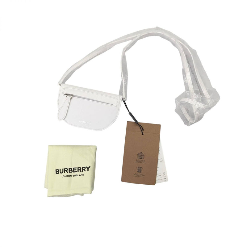 [Used] BURBERRY Body bag/waist pouch Olympia Leather Shoulder Bag White 340