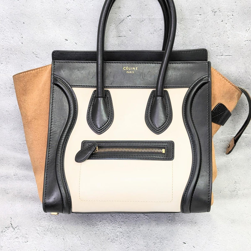 [Pre-owned] CELINE Celine tote bag Luggage micro leather suede 155
