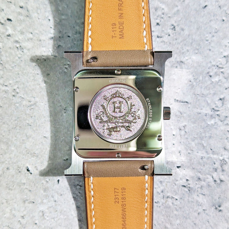 【中古】 HERMES エルメス レディース腕時計 Hウォッチ HH1.810 レザーストラップ　レディース 609