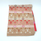 [Pre-owned]  LOUIS VUITTON Louis Vuitton Blanket Plaid Monogram Corollet M77314 Blanket Pink Wool Cashmere 666