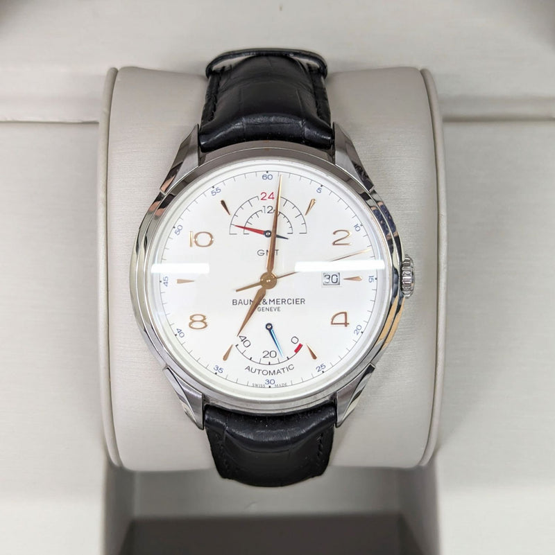 中古】 BAUME u0026 MERCIER BAUME u0026 MERCIER クリフトン メンズ腕時計 M0A10421 パワーリザーブ GMT –  Watch Shop Bambi