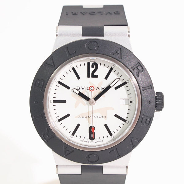 【中古】 BVLGARI ブルガリ  メンズ腕時計   BB40AT　ブルガリブルガリ スティーヴアオキ リミテッド アルミニウム メンズ 自動巻き 腕時計 白文字盤 1053